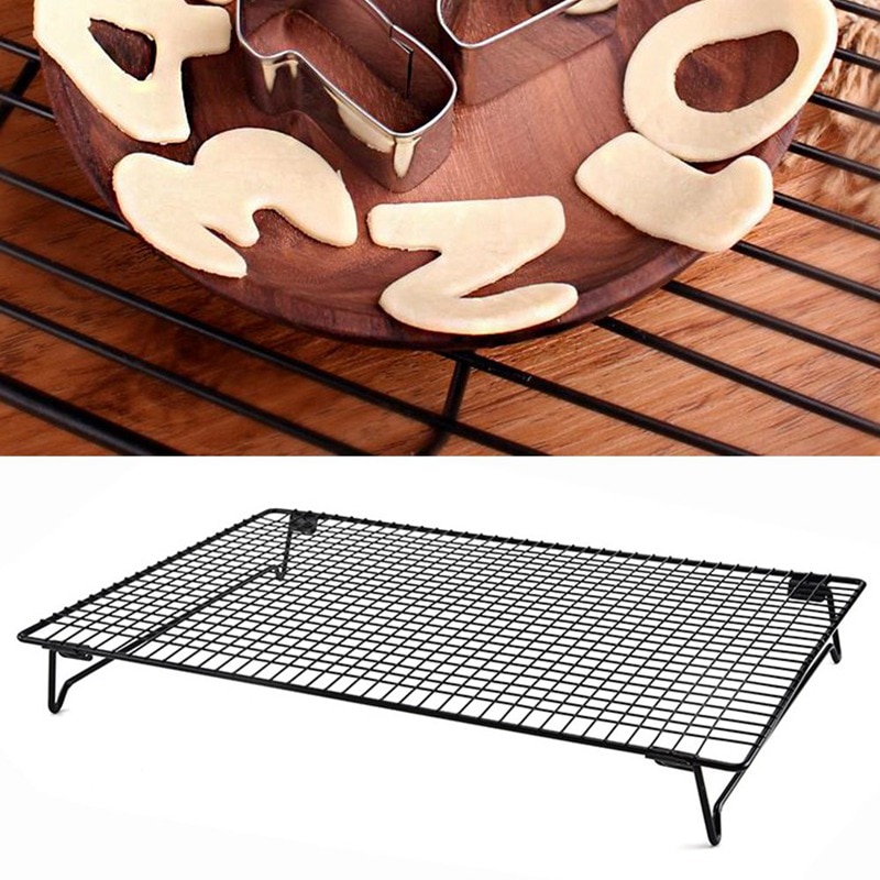 Stainless Steel Wire Grid Cooling Tray Cake Food Rack Oven Kitchen Baking Pizza Bread Barbecue Cookie Biscuit Holder Shelf ZXH