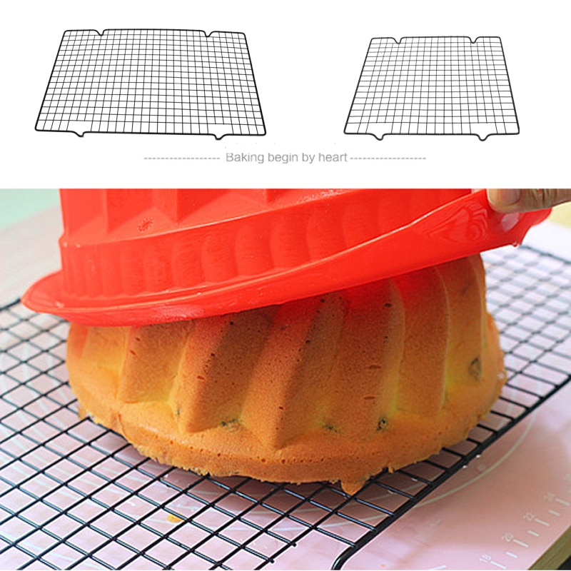 Stainless Steel Wire Grid Cooling Tray Cake Food Rack Oven Kitchen Baking Pizza Bread Barbecue Cookie Biscuit Holder Shelf ZXH