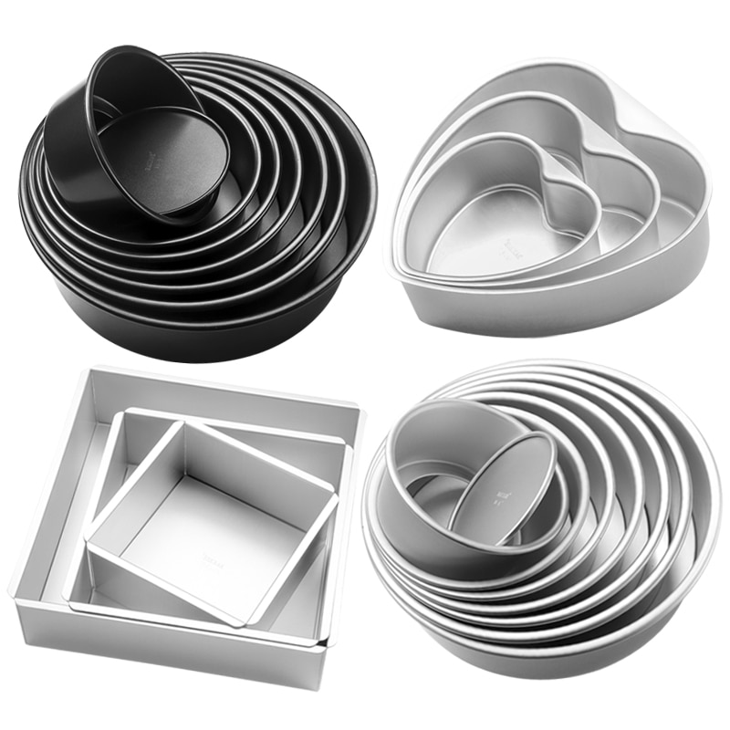 Aluminum Alloy template baking dish Cake Mold Anode Surface Removable Bottom Cake Die cheese decorating tools