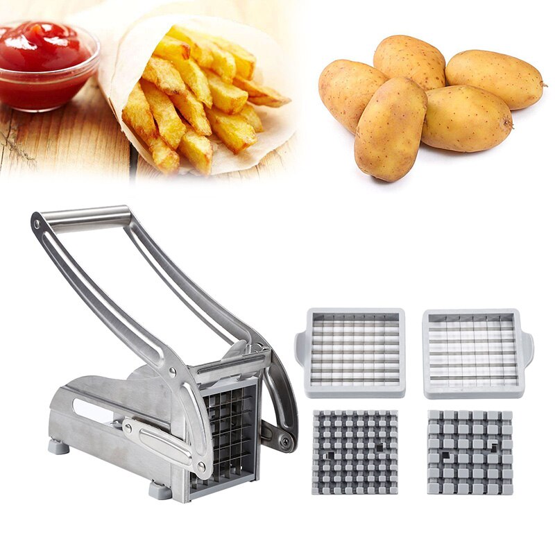 Stainless Steel Manual French Fries Cutter Potato Chips Maker Meat Potato Slicer Chopper Dicer Cutting Machine Kitchen Tools