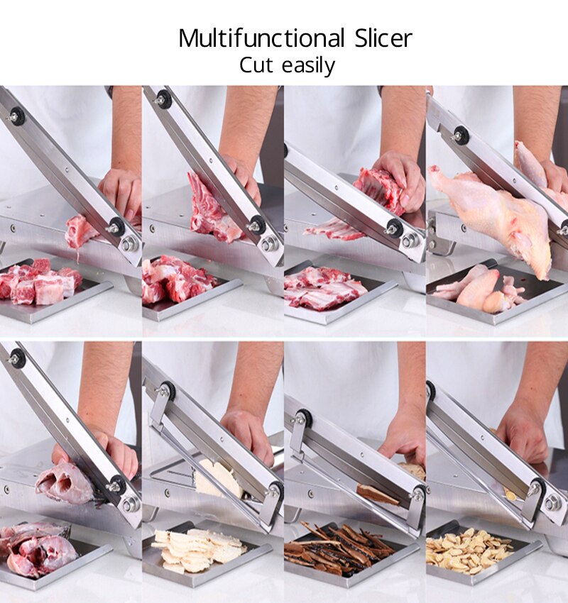13.5 Inch Meat Slicer Bone Cutting Machine Minced Lamb Bone Meat Cutter Machine Chicken Duck Fish Stainless Steel Household