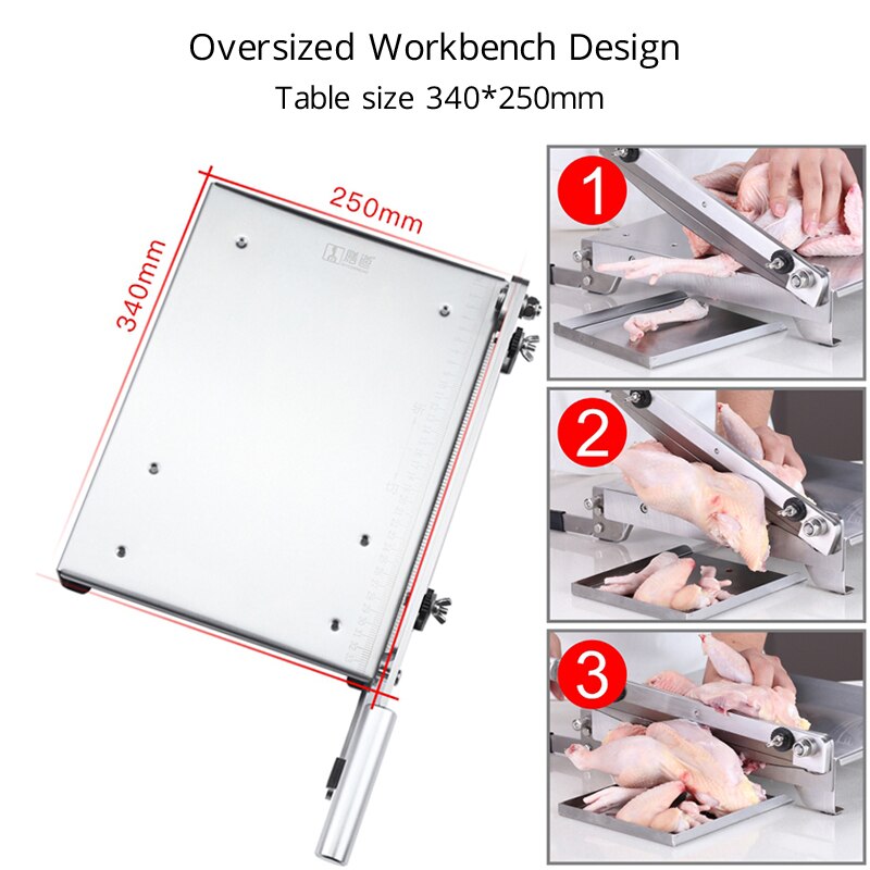 13.5 Inch Meat Slicer Bone Cutting Machine Minced Lamb Bone Meat Cutter Machine Chicken Duck Fish Stainless Steel Household