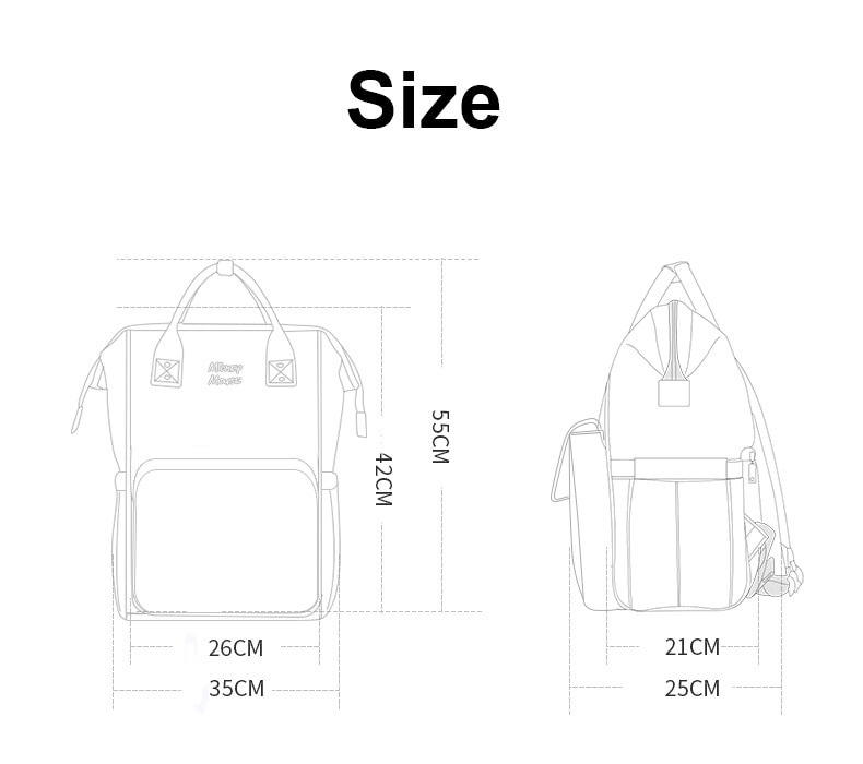 Minnie Mickey Diaper Bag Baternity Baby Multifunctional Stroller Nappy Bag Travel Backpack For Mom USB Charging Large New