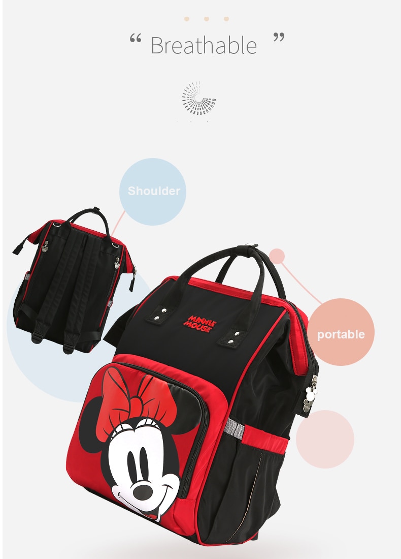 Minnie Mickey Diaper Bag Baternity Baby Multifunctional Stroller Nappy Bag Travel Backpack For Mom USB Charging Large New