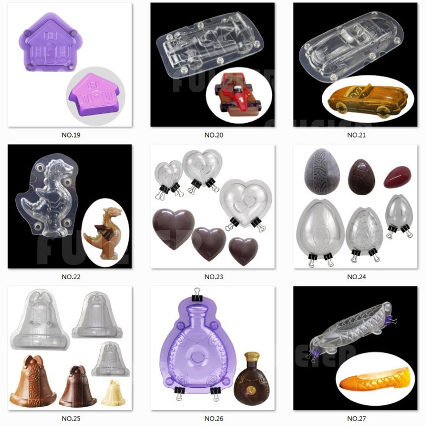 3D Chocolate Mold For Baking Chocolate Candy Confectionery Cake Decoration Tools Polycarbonate Chocolate Mould Pastry  Bakeware