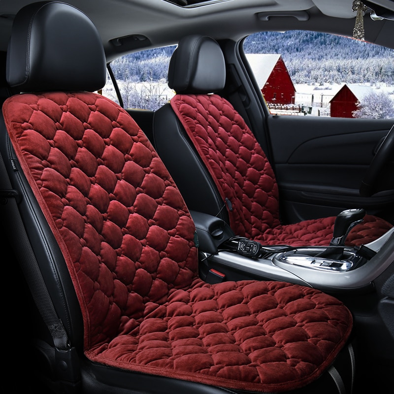Heating Car Seat Cover 12V Heated Auto Front Seat Cushion Plush Heater Winter Warmer Control Electric Heating Protector Pad