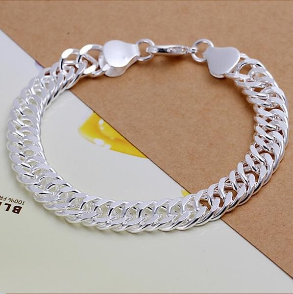 Fashion Jewelry Promotion Fixed S925 whole Silver color jewelry 10 MM men necklace and bracelet 2 peca set S145