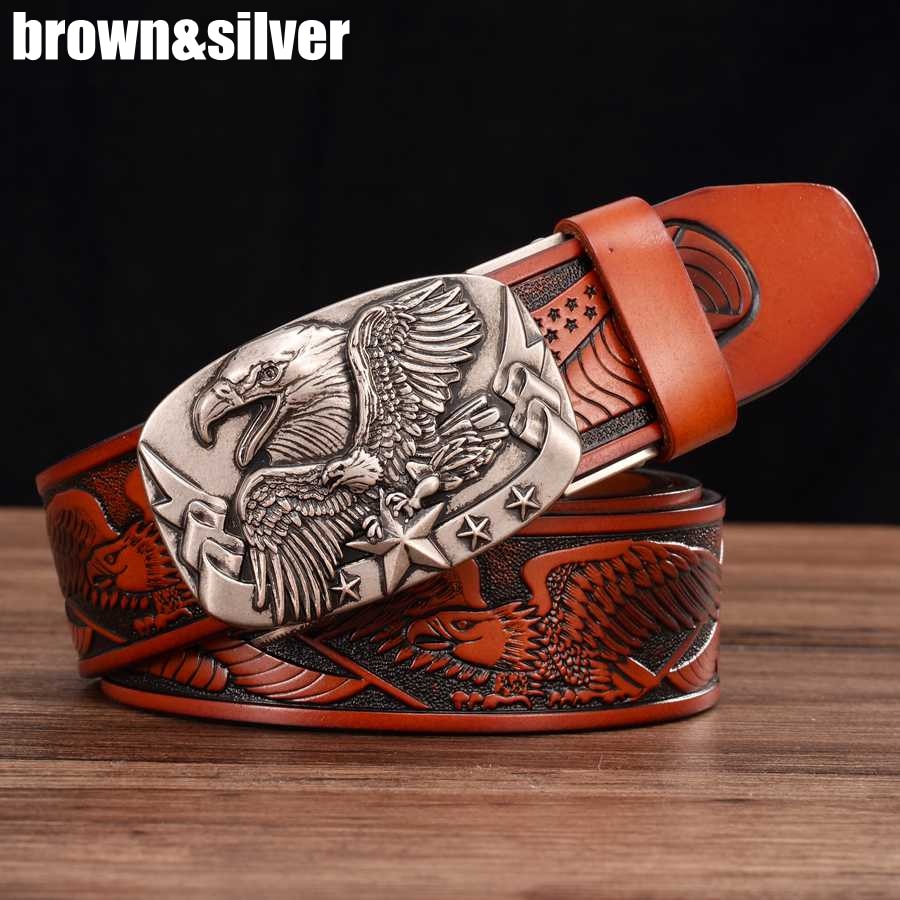 Men's Leather Belts Belts for Men Genuine Leather Ratchet Belt Automatic Buckle Wide:35mm Men Automatic Buckle Belt