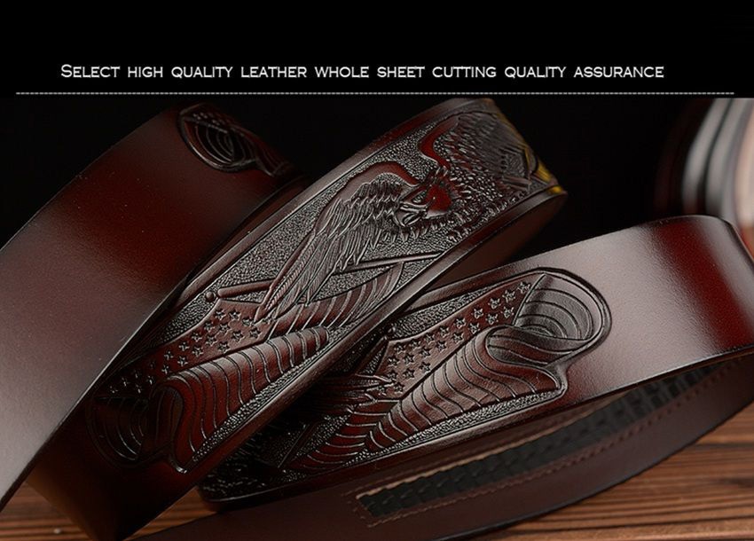 Men's Leather Belts Belts for Men Genuine Leather Ratchet Belt Automatic Buckle Wide:35mm Men Automatic Buckle Belt