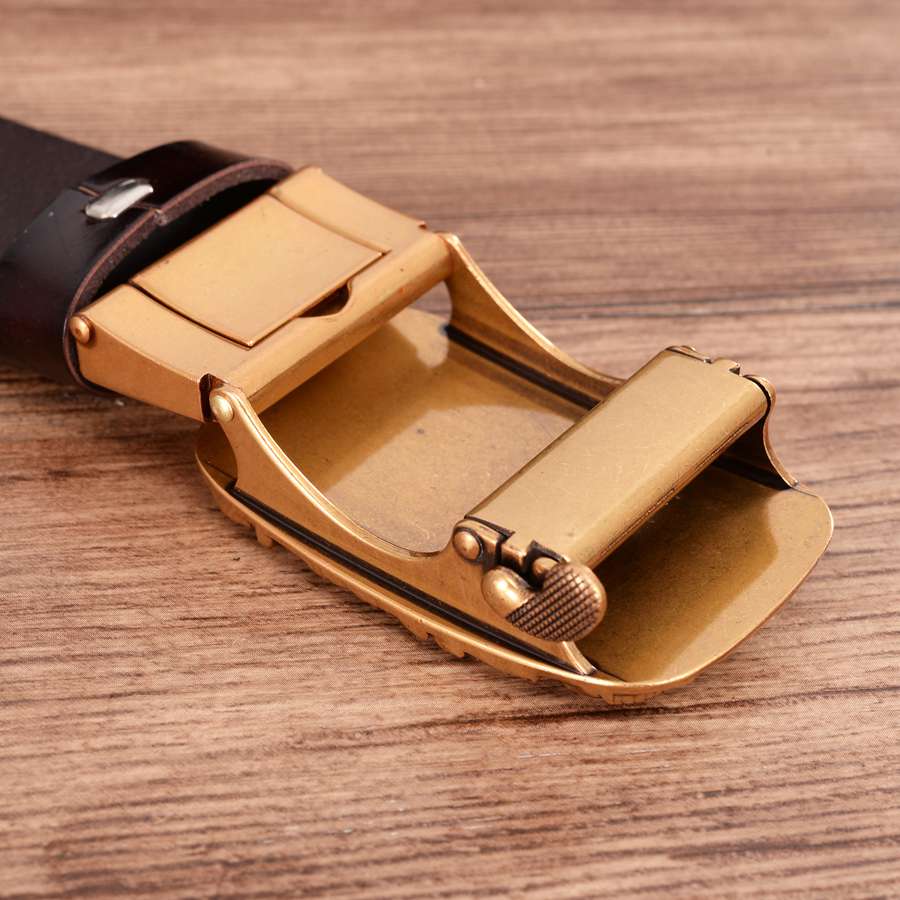 Men's Leather Belts Belts for Men Genuine Leather Ratchet Belt Automatic Buckle Wide:35mm Men Automatic Buckle Belt