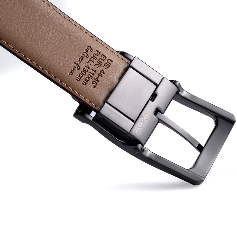 Men's Reversible Classic Dress Belt Leather 85cm to 160cm  Rotating Buckle Two in one by Beltox fine