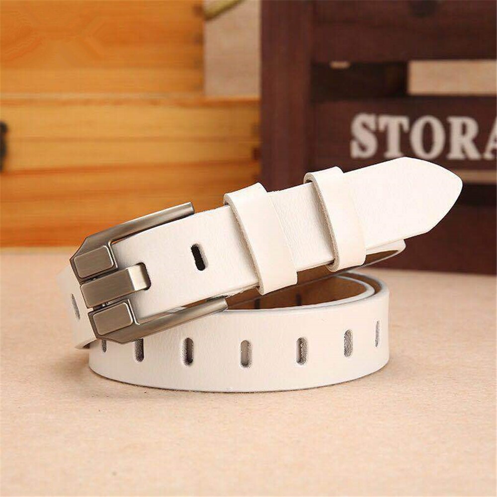 Red Women Belt Pin Buckle Real Leather Belts for Jeans Genuine Leather Cowskin High Quality Solid Ladies Belt 110cm