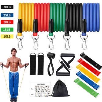 16Pcs Resistance Bands Set Expander Yoga Exercise Fitness Rubber Tubes Band Stretch Training Home Gyms Workout Elastic Pull Rope