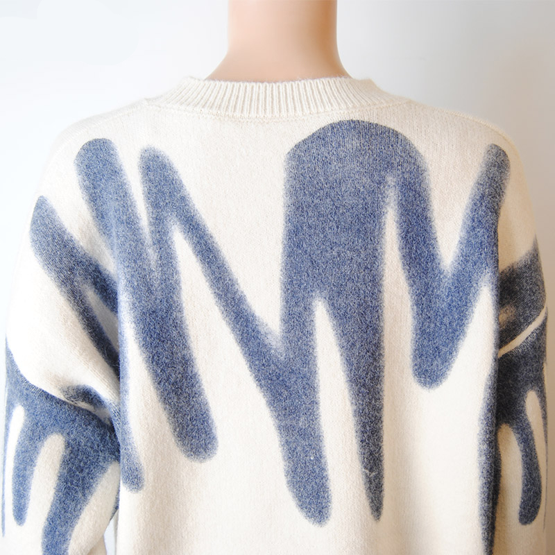 Elegant Green Striped Print Oversized Pullovers Women Winter O-Neck Loose Long Sweaters Streetwear Warm Outerwear 2021
