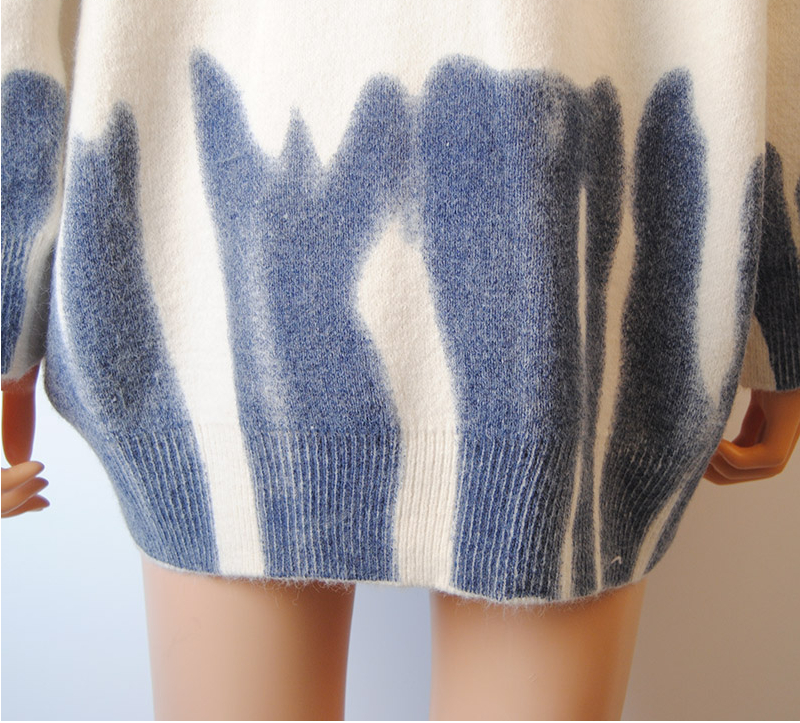Elegant Green Striped Print Oversized Pullovers Women Winter O-Neck Loose Long Sweaters Streetwear Warm Outerwear 2021