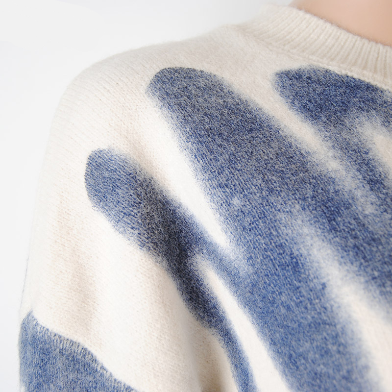 Elegant Green Striped Print Oversized Pullovers Women Winter O-Neck Loose Long Sweaters Streetwear Warm Outerwear 2021