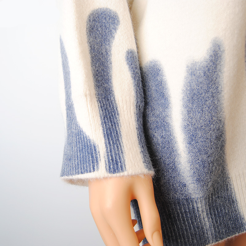 Elegant Green Striped Print Oversized Pullovers Women Winter O-Neck Loose Long Sweaters Streetwear Warm Outerwear 2021