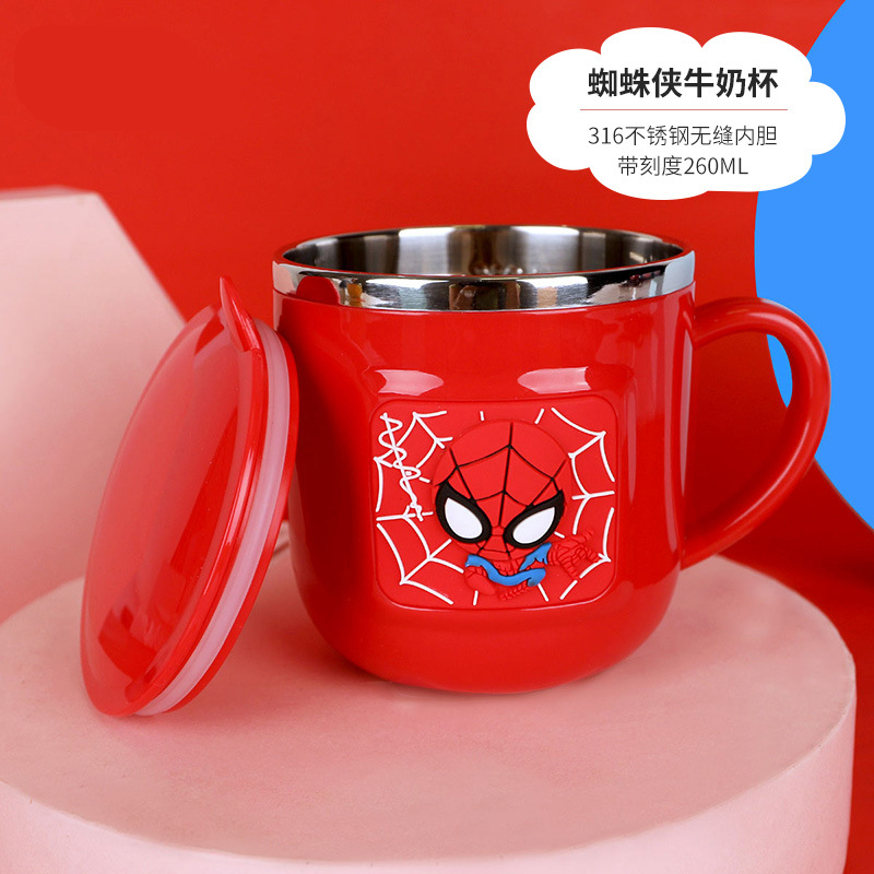 Cups Princess Frozen Elsa Anna Milk Cup 3D Cartoon Mickey Minnie Stainless Steel Cup Kids Cup Mickey Mug Christmas Gift