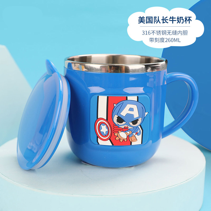 Cups Princess Frozen Elsa Anna Milk Cup 3D Cartoon Mickey Minnie Stainless Steel Cup Kids Cup Mickey Mug Christmas Gift