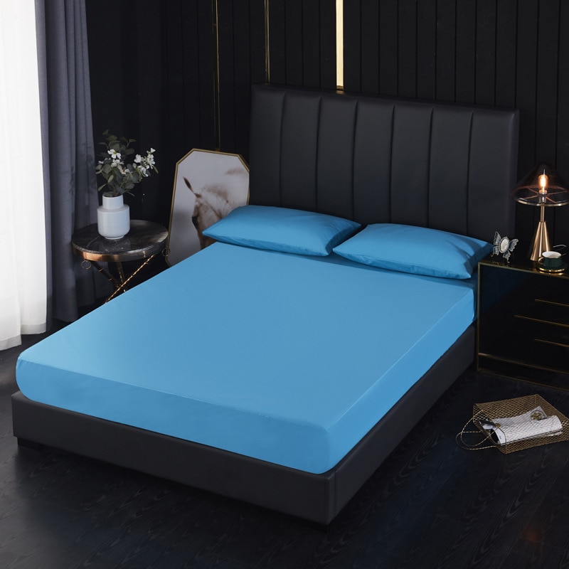 100% Waterproof Solid Bed Fitted Sheet Nordic Adjustable Mattress Covers Four Corners With Elastic Band Multi Size 100% Waterproof Solid Bed Fitted Sheet Nordic Adjustable Mattress Covers Four Corners With Elastic Band Multi Size