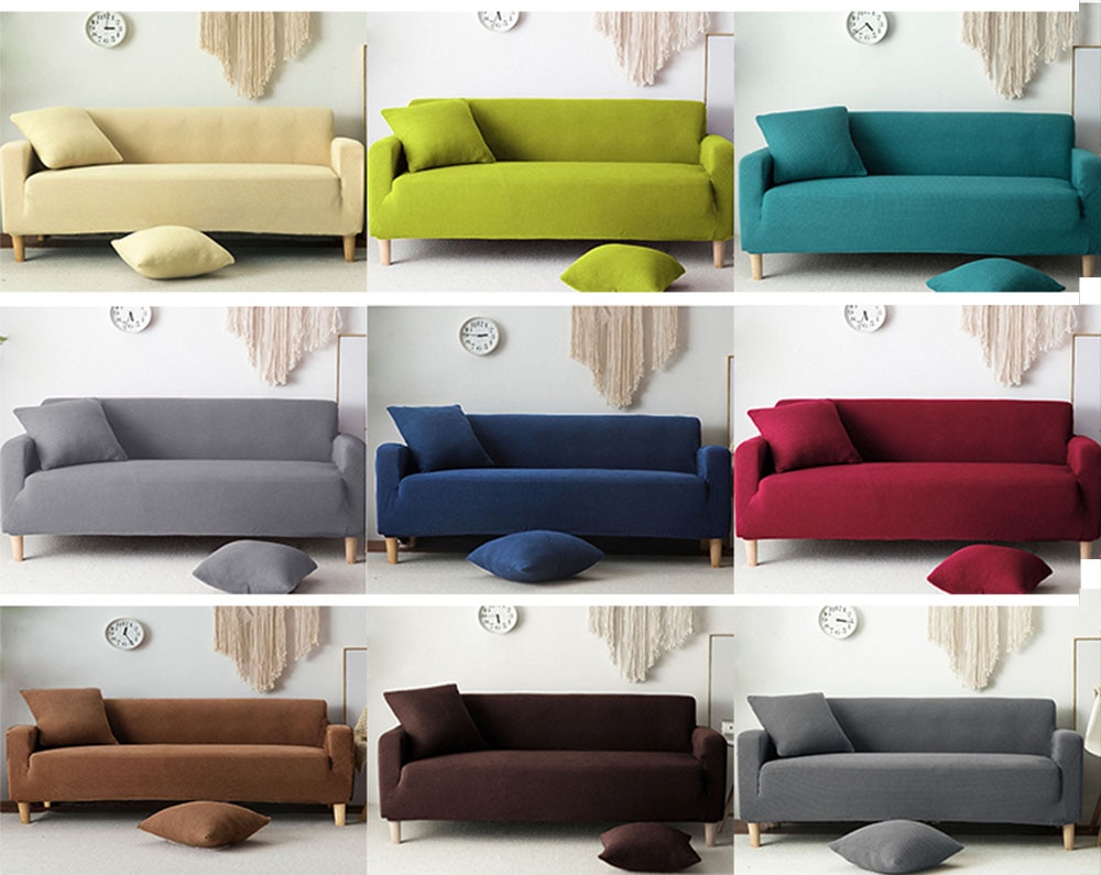 Elastic Corner Sofa Covers for Living Room Velvet Waterproof Couch Cover Modern Tight Stretch Slipcovers 2 ,3 ,4 Seats