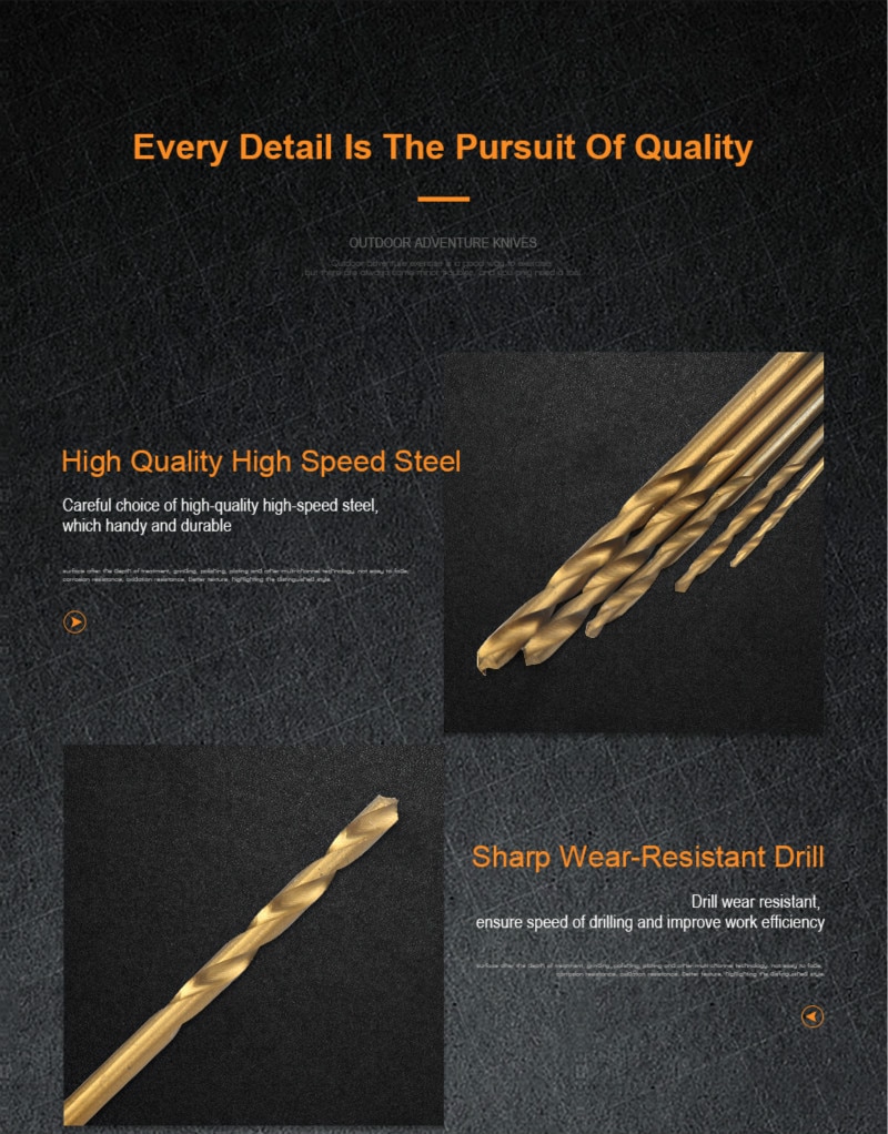 200/100Pcs 1/1.5/2.0/2.5/3mm Titanium Coated Twist Drill Bit High Steel for Woodworking Plastic And Aluminum HSS Drill Bit Set