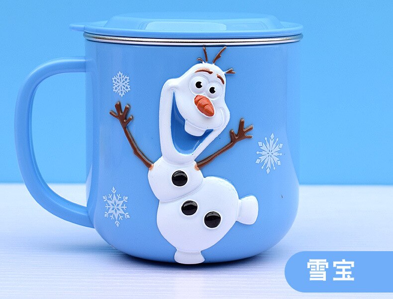Cups Princess Frozen Elsa Anna Milk Cup 3D Cartoon Mickey Minnie Stainless Steel Cup Kids Cup Mickey Mug Christmas Gift