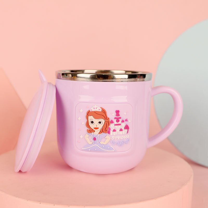 Cups Princess Frozen Elsa Anna Milk Cup 3D Cartoon Mickey Minnie Stainless Steel Cup Kids Cup Mickey Mug Christmas Gift