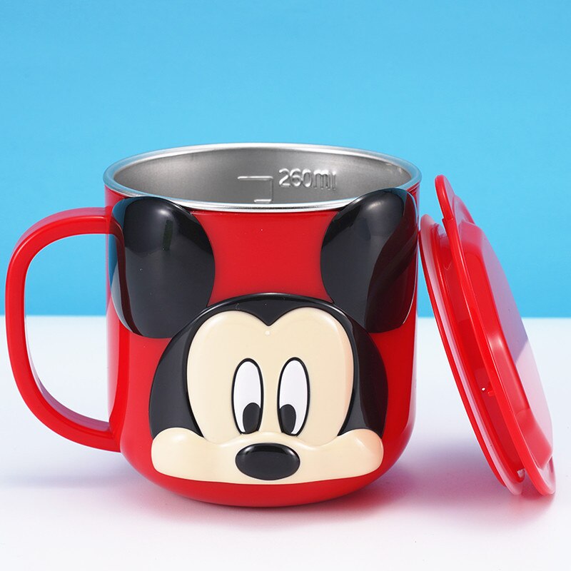 Cups Princess Frozen Elsa Anna Milk Cup 3D Cartoon Mickey Minnie Stainless Steel Cup Kids Cup Mickey Mug Christmas Gift