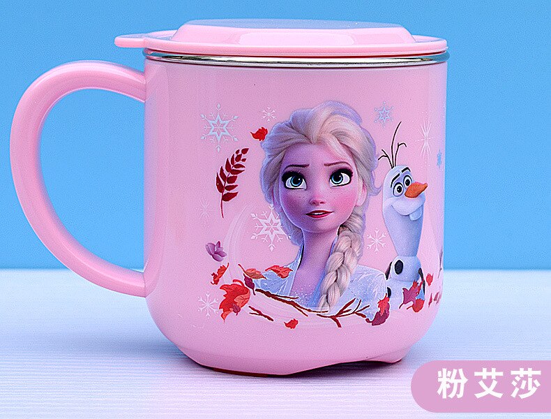 Cups Princess Frozen Elsa Anna Milk Cup 3D Cartoon Mickey Minnie Stainless Steel Cup Kids Cup Mickey Mug Christmas Gift