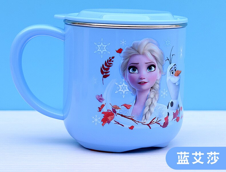 Cups Princess Frozen Elsa Anna Milk Cup 3D Cartoon Mickey Minnie Stainless Steel Cup Kids Cup Mickey Mug Christmas Gift