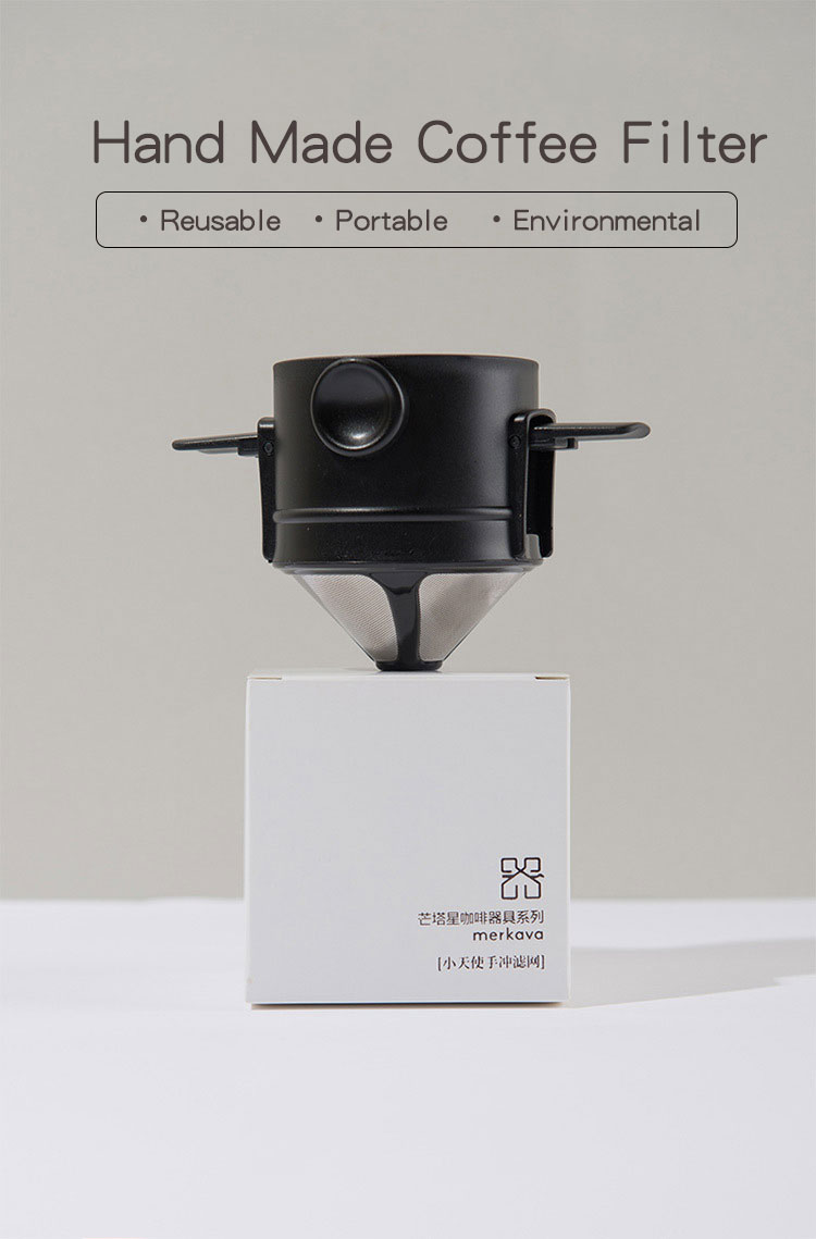 Reusable Coffee Filter Portable Coffee Travel Cup Set Stainless Steel Hand Brew Coffee Dripper Foldable Stand Coffee Dripper