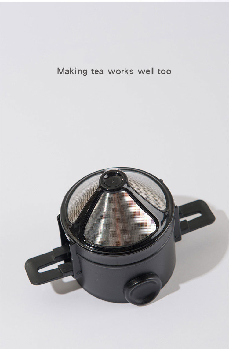 Reusable Coffee Filter Portable Coffee Travel Cup Set Stainless Steel Hand Brew Coffee Dripper Foldable Stand Coffee Dripper