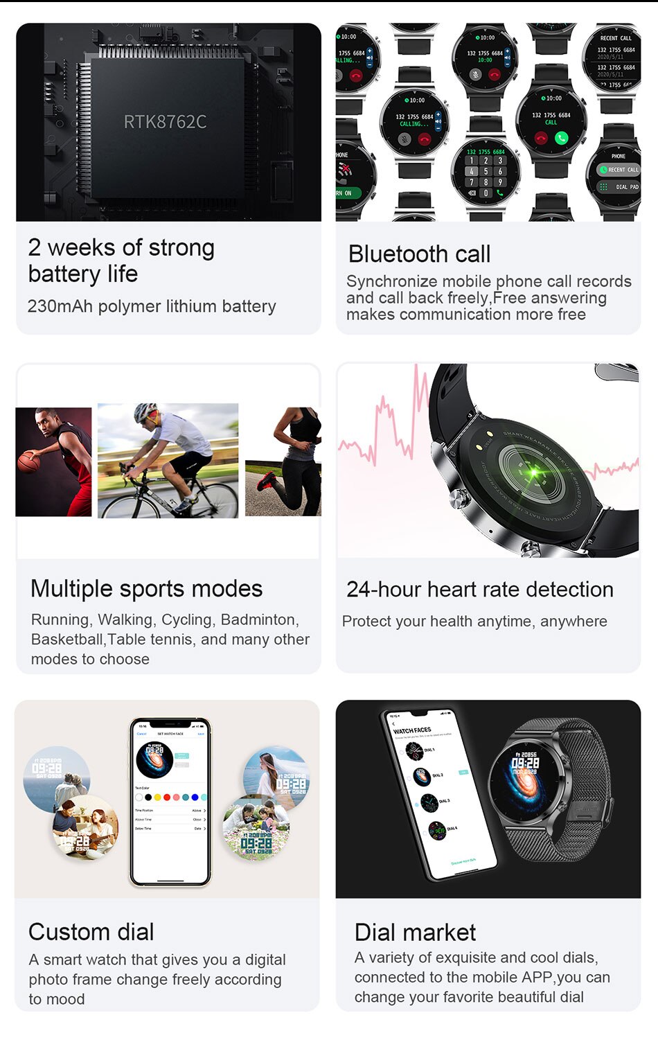 Smart watch Men IP68 waterproof watch Multiple sports modes heart rate weather Forecast Bluetooth Men Smart watch