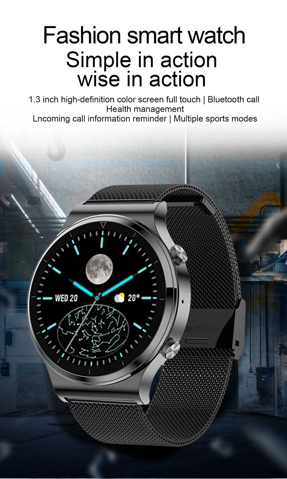 Smart watch Men IP68 waterproof watch Multiple sports modes heart rate weather Forecast Bluetooth Men Smart watch
