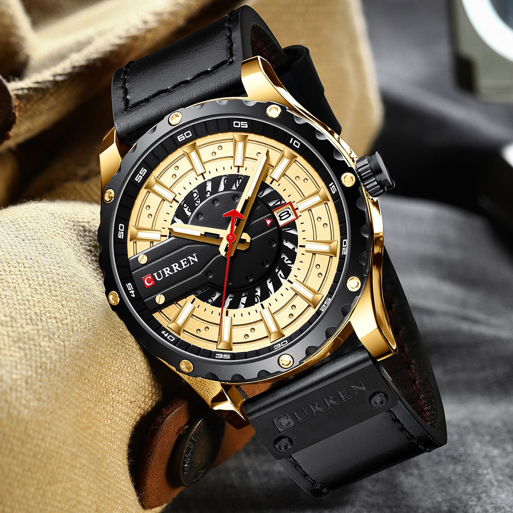 Fashion Leather Wristwatch Casual Quartz Men's Watch New Chic Luminous hands Clock Fashion Leather Wristwatch Casual Quartz Men's Watch New Chic Luminous hands Clock