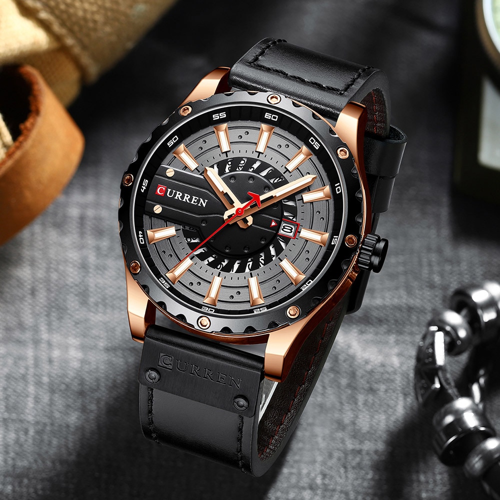 Fashion Leather Wristwatch Casual Quartz Men's Watch New Chic Luminous hands Clock Fashion Leather Wristwatch Casual Quartz Men's Watch New Chic Luminous hands Clock