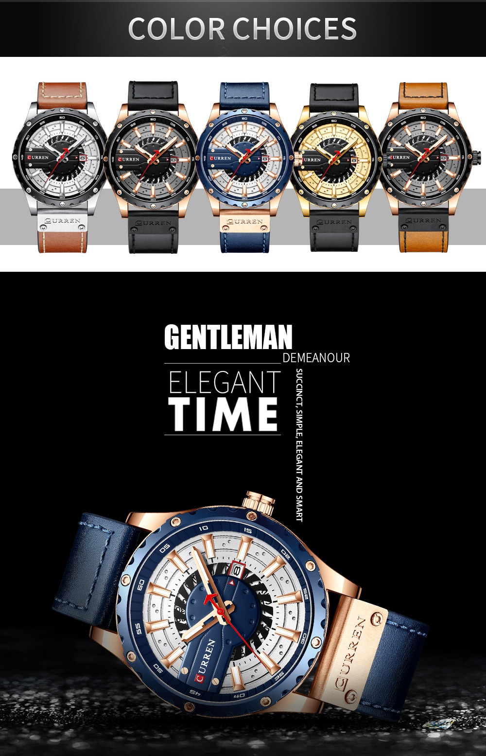 Fashion Leather Wristwatch Casual Quartz Men's Watch New Chic Luminous hands Clock Fashion Leather Wristwatch Casual Quartz Men's Watch New Chic Luminous hands Clock
