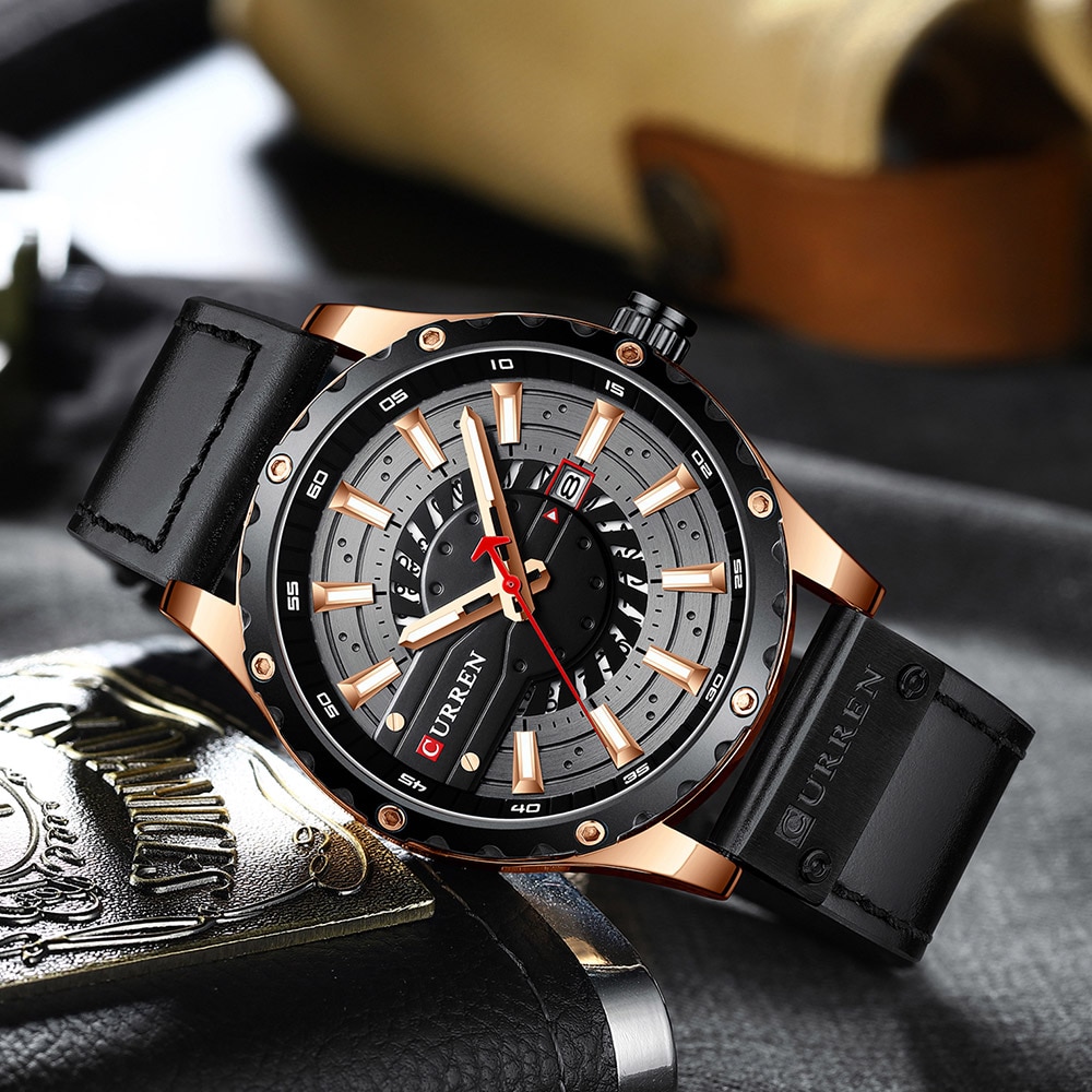 Fashion Leather Wristwatch Casual Quartz Men's Watch New Chic Luminous hands Clock Fashion Leather Wristwatch Casual Quartz Men's Watch New Chic Luminous hands Clock