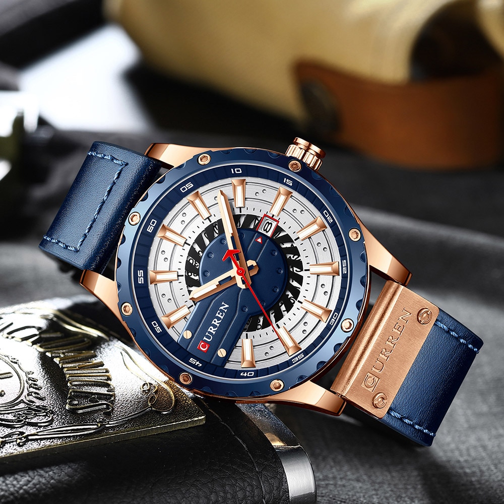 Fashion Leather Wristwatch Casual Quartz Men's Watch New Chic Luminous hands Clock Fashion Leather Wristwatch Casual Quartz Men's Watch New Chic Luminous hands Clock