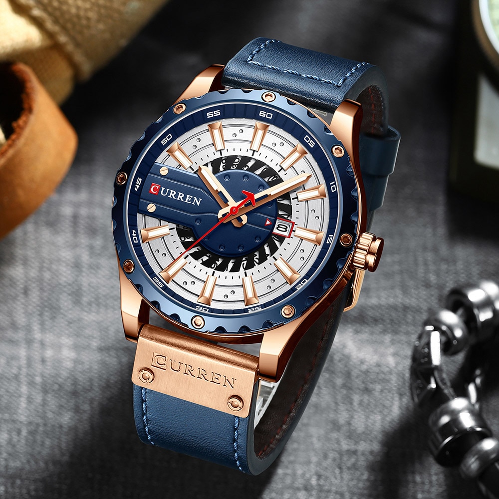 Fashion Leather Wristwatch Casual Quartz Men's Watch New Chic Luminous hands Clock Fashion Leather Wristwatch Casual Quartz Men's Watch New Chic Luminous hands Clock
