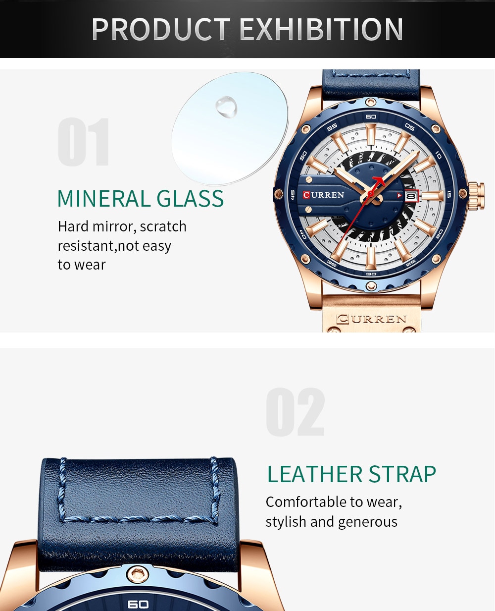 Fashion Leather Wristwatch Casual Quartz Men's Watch New Chic Luminous hands Clock Fashion Leather Wristwatch Casual Quartz Men's Watch New Chic Luminous hands Clock