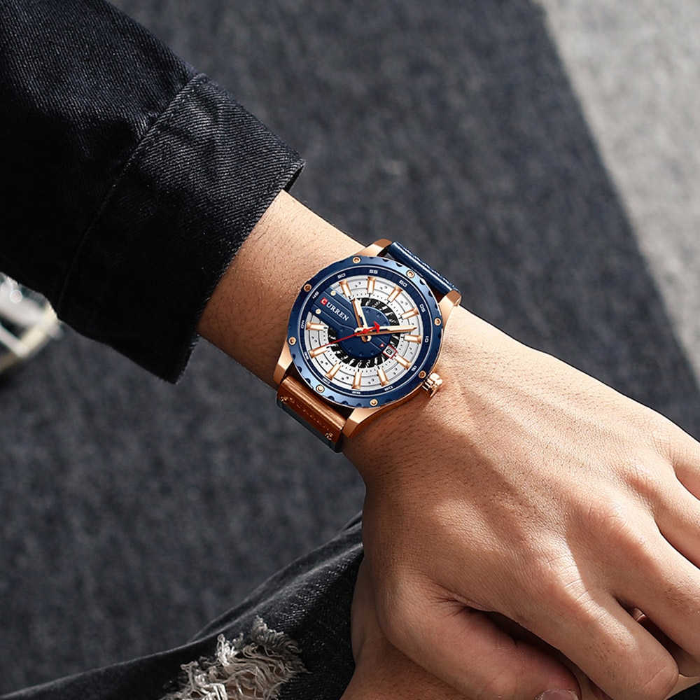 Fashion Leather Wristwatch Casual Quartz Men's Watch New Chic Luminous hands Clock Fashion Leather Wristwatch Casual Quartz Men's Watch New Chic Luminous hands Clock