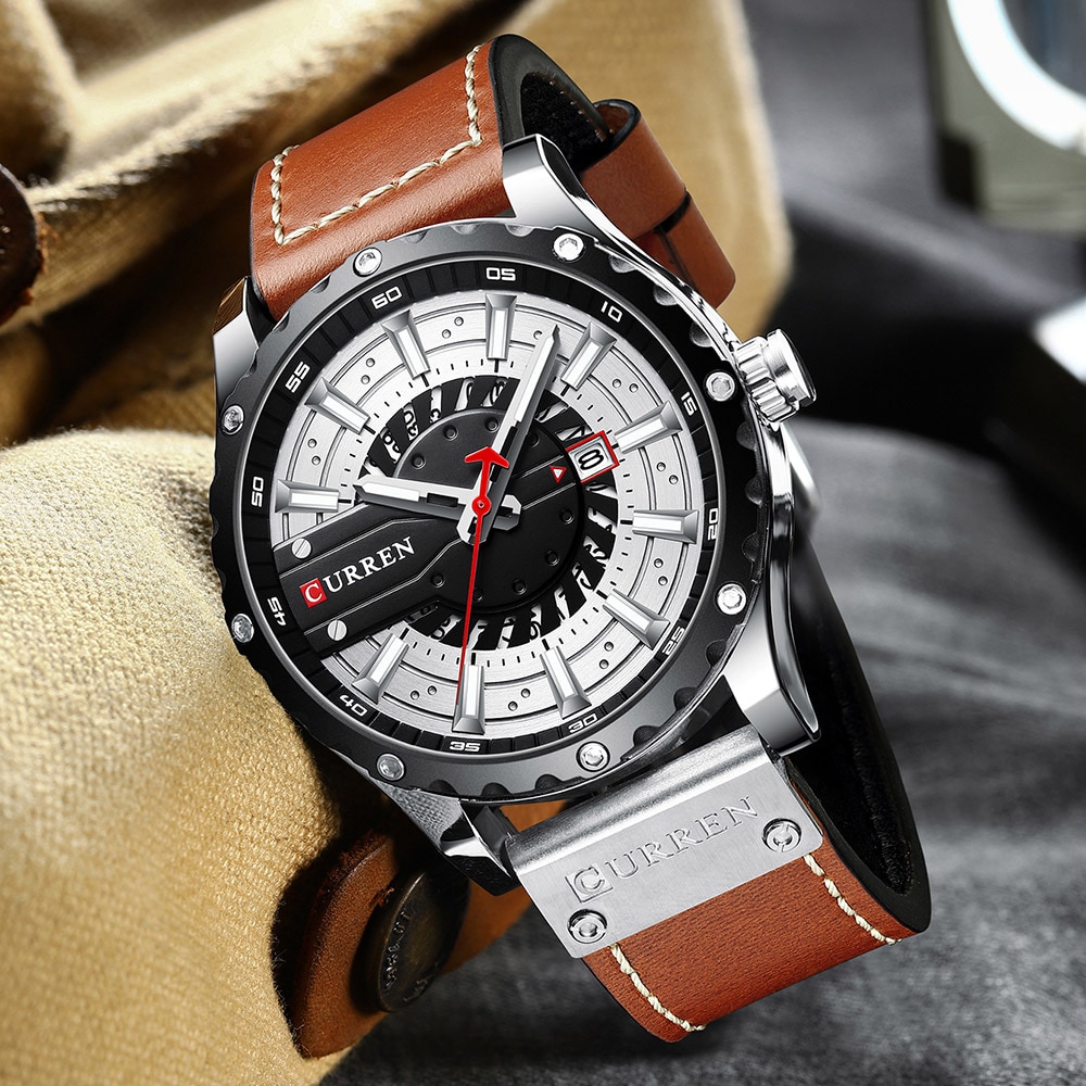 Fashion Leather Wristwatch Casual Quartz Men's Watch New Chic Luminous hands Clock Fashion Leather Wristwatch Casual Quartz Men's Watch New Chic Luminous hands Clock