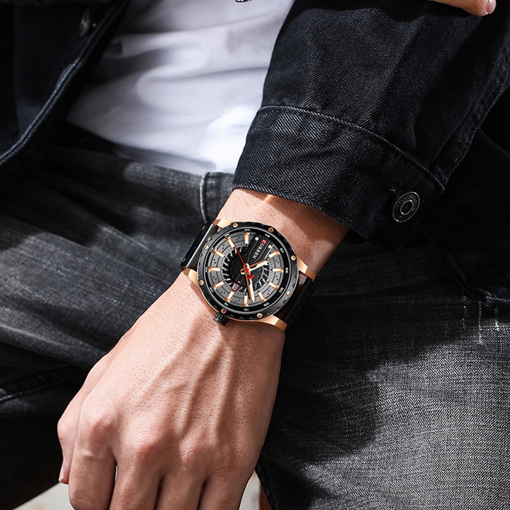 Fashion Leather Wristwatch Casual Quartz Men's Watch New Chic Luminous hands Clock Fashion Leather Wristwatch Casual Quartz Men's Watch New Chic Luminous hands Clock