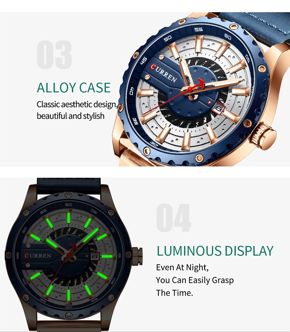 Fashion Leather Wristwatch Casual Quartz Men's Watch New Chic Luminous hands Clock Fashion Leather Wristwatch Casual Quartz Men's Watch New Chic Luminous hands Clock