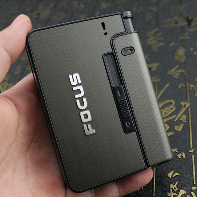 Portable Automatic Cigarette Case Metal Cigarette Boxes 10PCS Cigarette Holder Case Not Lighter Gadget For Men Christmas Gifts