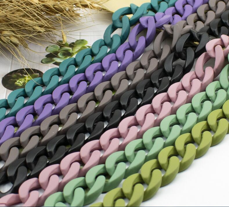 30*21mm 60pcs 19 Colors Acrylic Combination Split Connector DIY Chains For Jewelry Accessories Handmade Chain Making