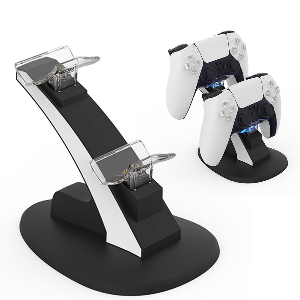 5V 2A Game Controller Handle Dual Charger Dock for Sony PS5 DualSense Wireless Charging Power Cradle Desktop Stand Station