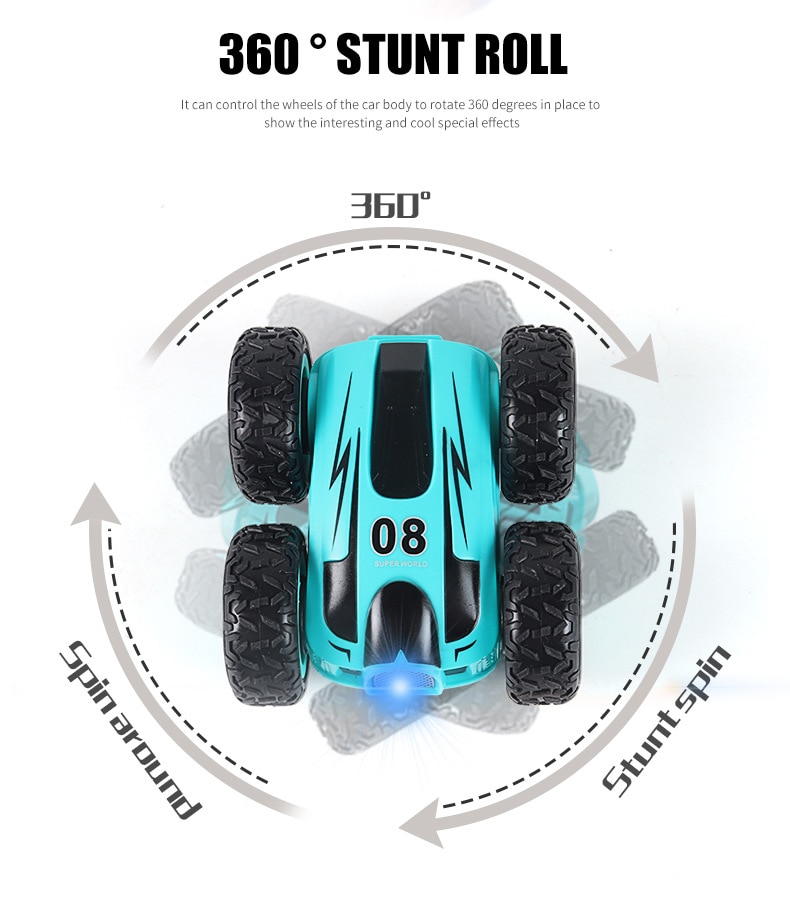 Remote Control High-Speed Double-Sided Special Effects Rock Crawler Mini Light Bomb Four-Wheel Drive Jump